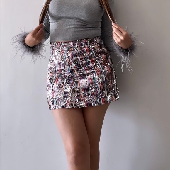 Multi-color Sequin Skirt - Picture 2 of 3